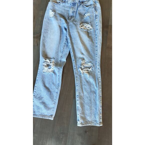 PACSUN Mom Jeans Women’s 29 Light Wash Distressed High Rise Tapered Casual Denim - Picture 2 of 8